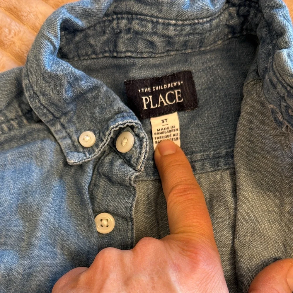 The Children's Place Blue Denim Button-Up
